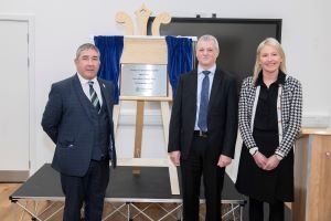 Tam Lynch from Whitburn Community Council with Graeme Struthers and Susan Mitchell from West Lothian Council 