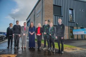 Cedarbank official opening Staff and pupils at new Cedarbank School