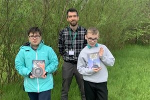 Kai from Connolly Campus and Liam from Burnhouse Skills Centre with the publications they helped produce.