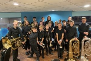 Members of the West Lothian School Brass Band