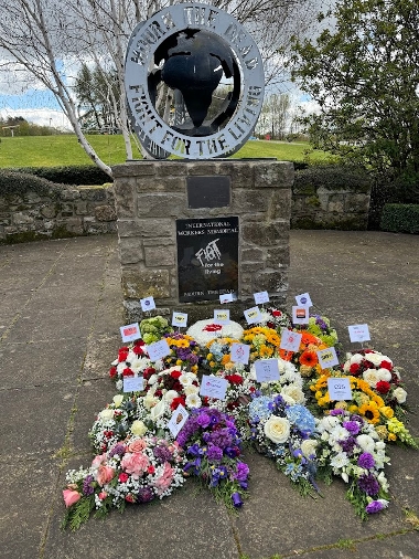 IWMD memorial with wreaths