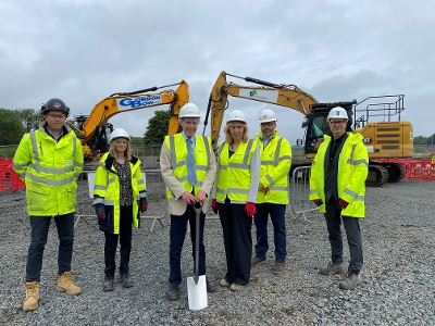 Representatives from West Lothian Council, Hub SE, Morrison and Winchburgh Developments mark the start of work on a new school.