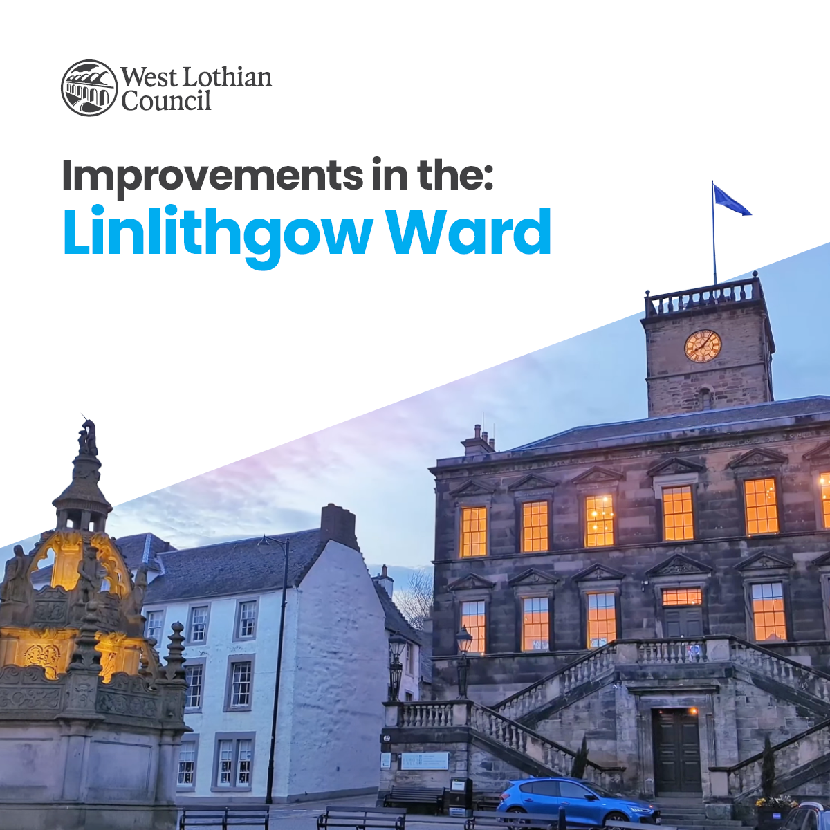 Works to improve footways and carriageways in Linlithgow will get underway soon Icon