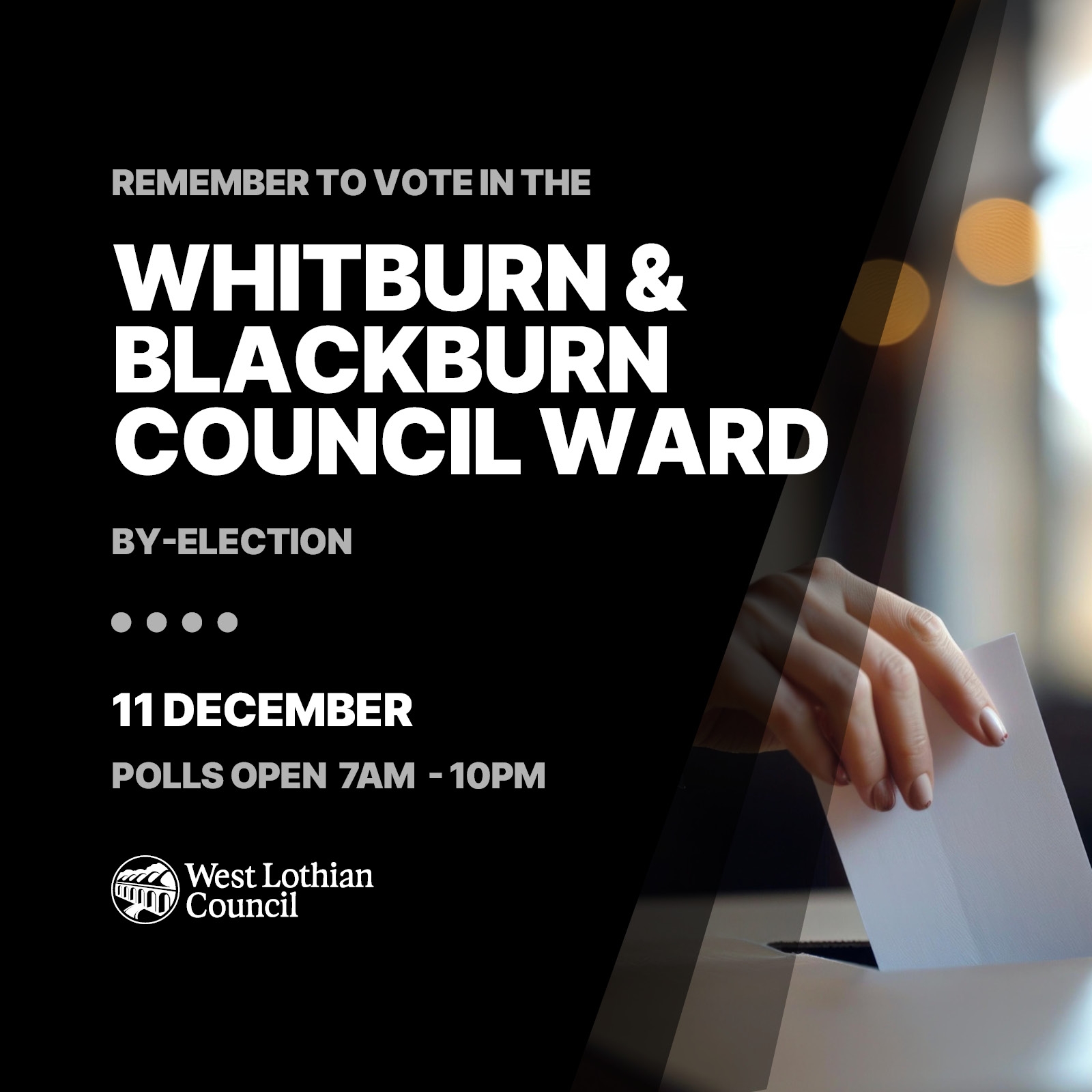 Candidates announced ahead of Whitburn and Blackburn Ward By-Election Icon